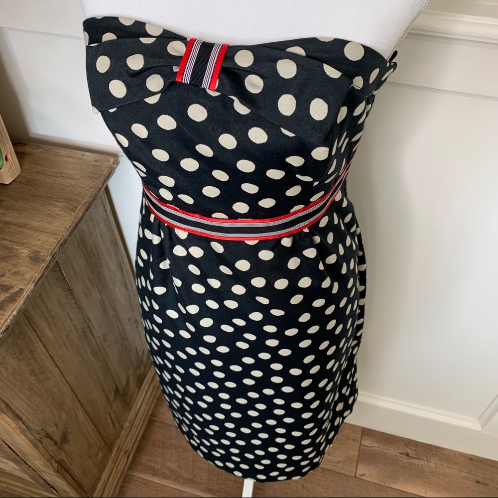 Anthropologie Maeve Strapless Polkadot Dress - Picture 3 of 7